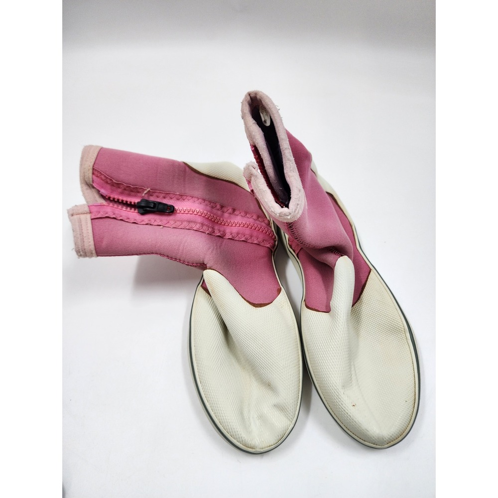 TUSA Pink Cream Neoprene Scuba Dive Boots Zippered Water Shoes Size 5 USVintage